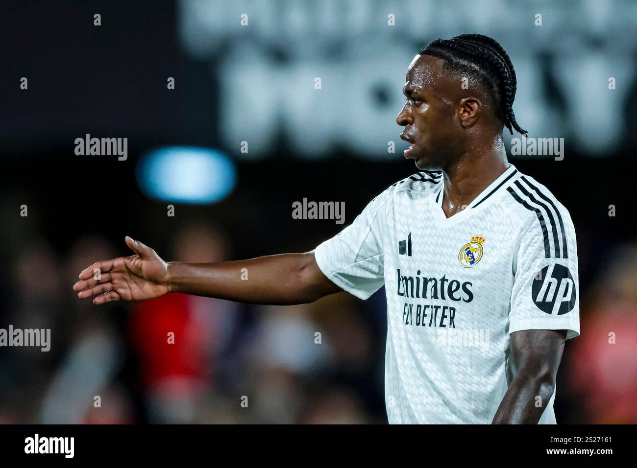 Cartagena, Spanien. Januar 2025. Vinicius von Real Madrid CF während des Spiels der 16. Runde der Copa del Rey zwischen CD Minera und Real Madrid im Cartagonova-Stadion in Cartagena, Spanien. © ABEL F. ROS/Alamy Live News Stockfoto