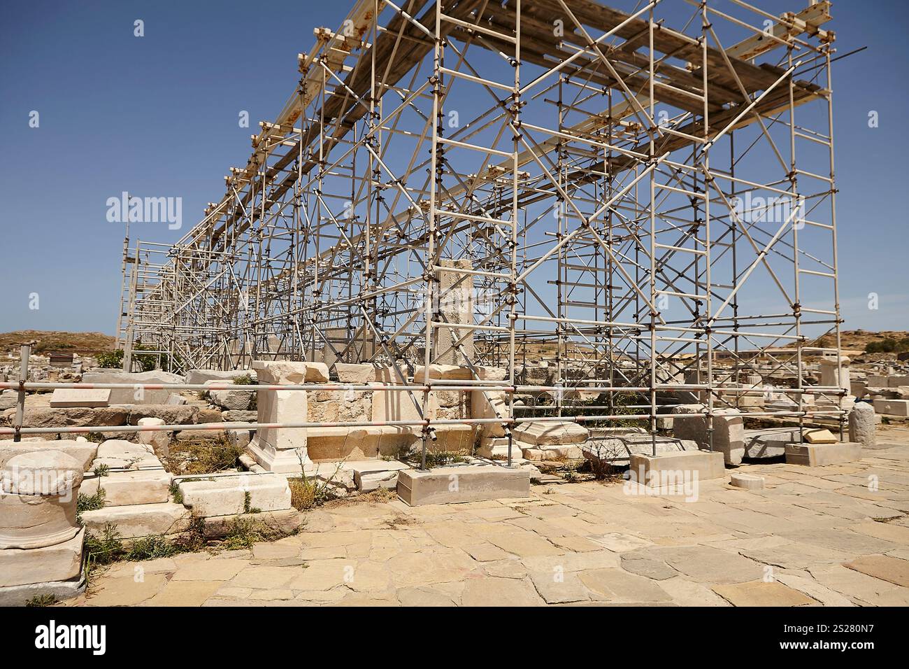 Delos Island, archäologische Stätte Stockfoto