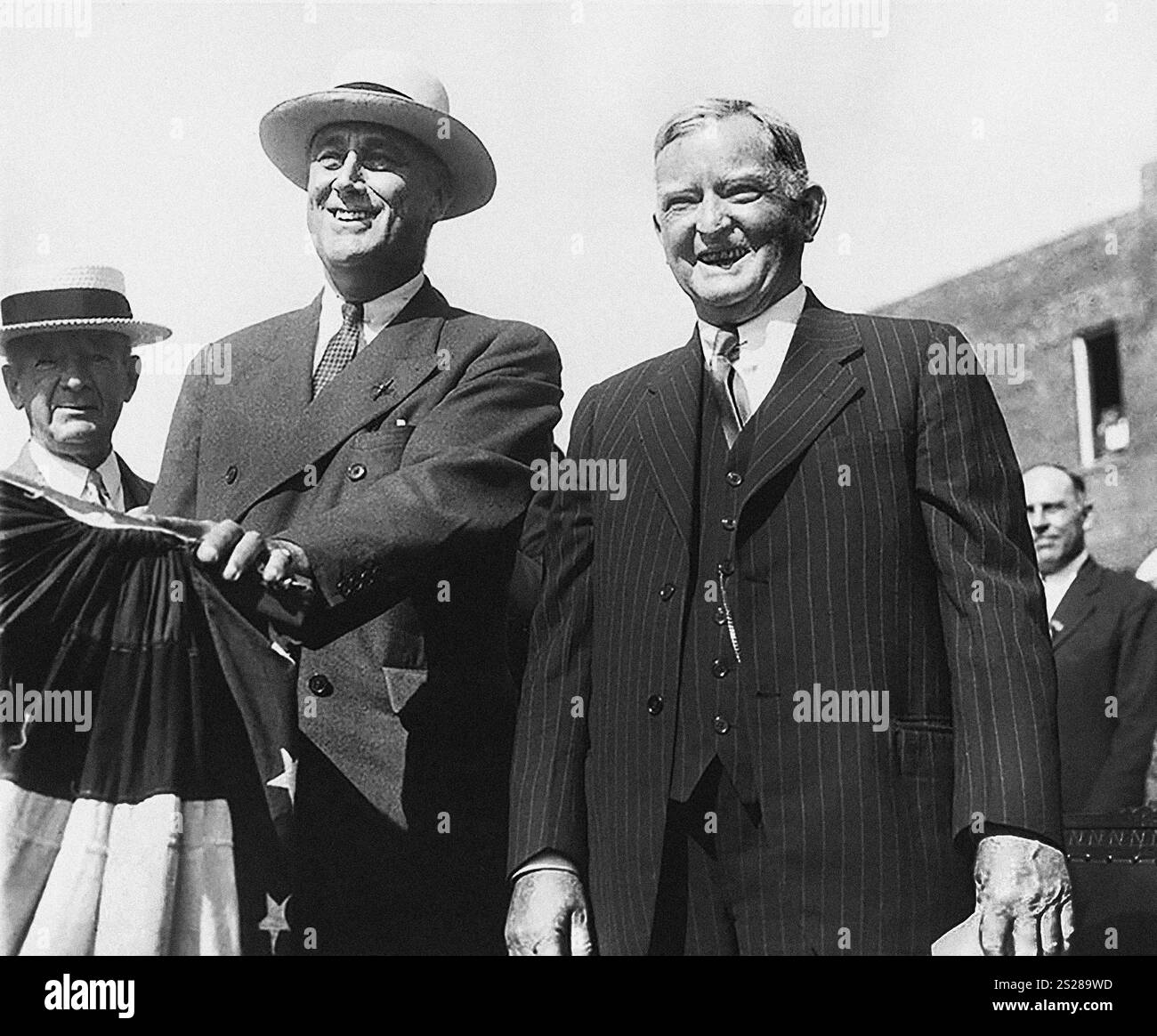 Franklin D. Roosevelt, Gouverneur von New York, mit John Nance Garner, Wahlkampf für den US-Präsidenten, Peekskill, New York, USA, Franklin D. Roosevelt Presidential Library & Museum, 14. August 1932 Stockfoto