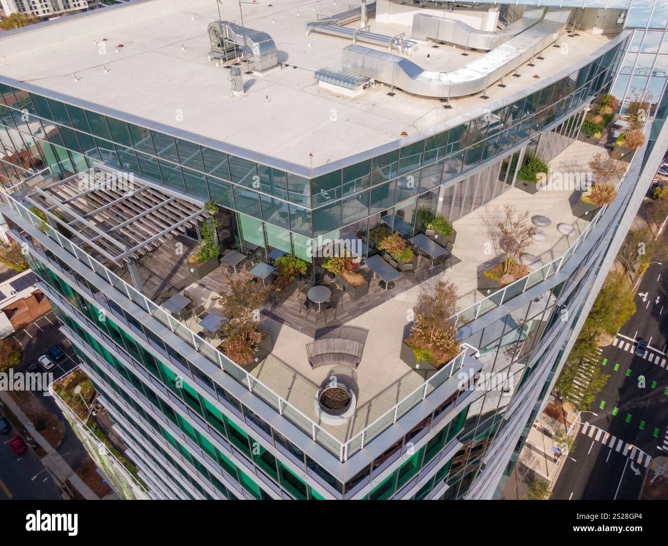 Verschiedene Bilder der Drone am Tag von Downtown Raleigh North Carolina Stockfoto