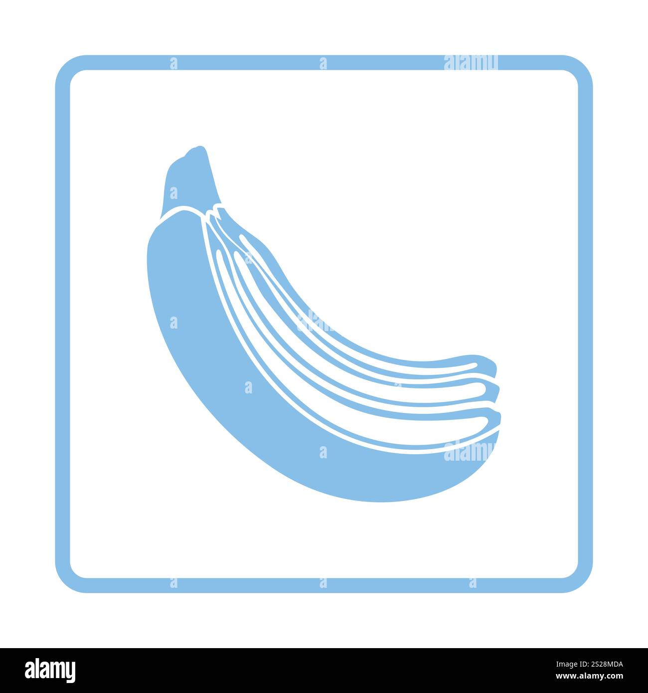 Symbol der Banane. Blauer Rahmen Design. Vector Illustration. Stockfoto