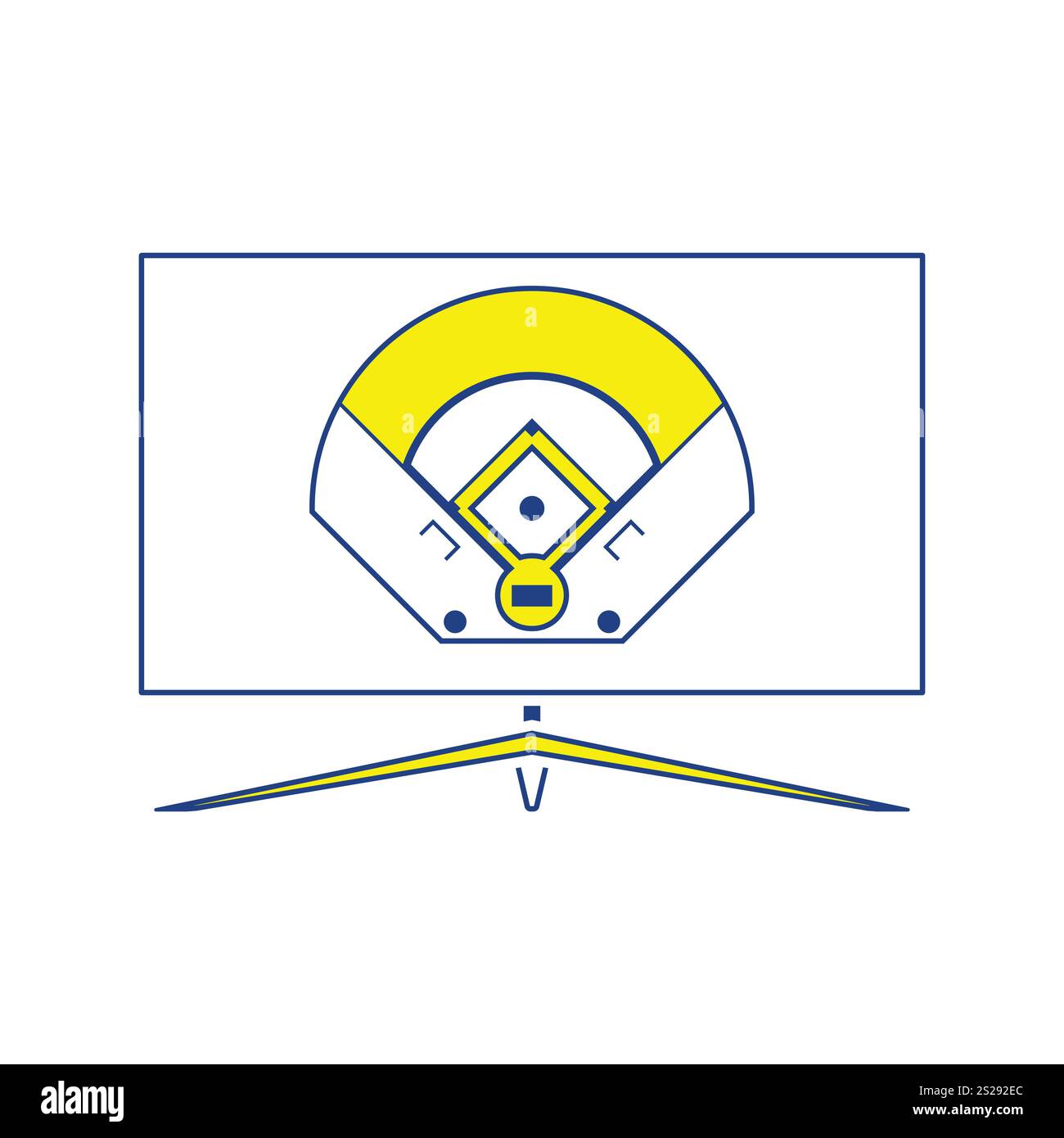 Baseball tv Übersetzung Symbol. Thin Line Design. Vector Illustration. Stockfoto