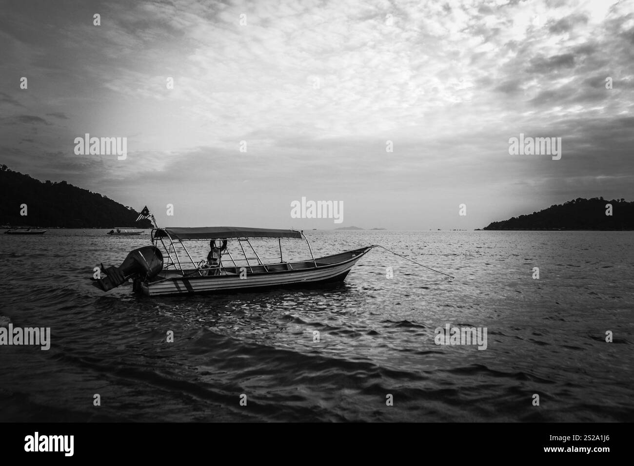 BOOTE AM PASIR BOGAK BEACH Stockfoto