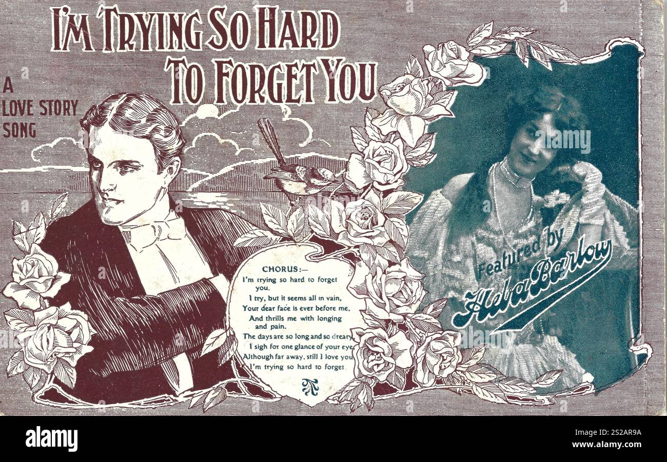 Heba Barlow - Liedwerbung der frühen 1900er Jahre Stockfoto