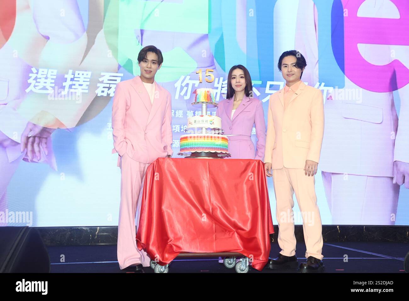 TAIPEI, CHINA - 7. JANUAR 2025 - die taiwanesische Band Accusefive nahm am 7. Januar 2025 in Chinesisch Taipeh Teil. Stockfoto