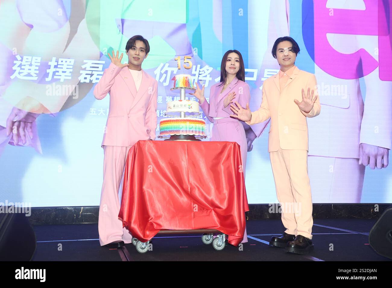 TAIPEI, CHINA - 7. JANUAR 2025 - die taiwanesische Band Accusefive nahm am 7. Januar 2025 in Chinesisch Taipeh Teil. Stockfoto