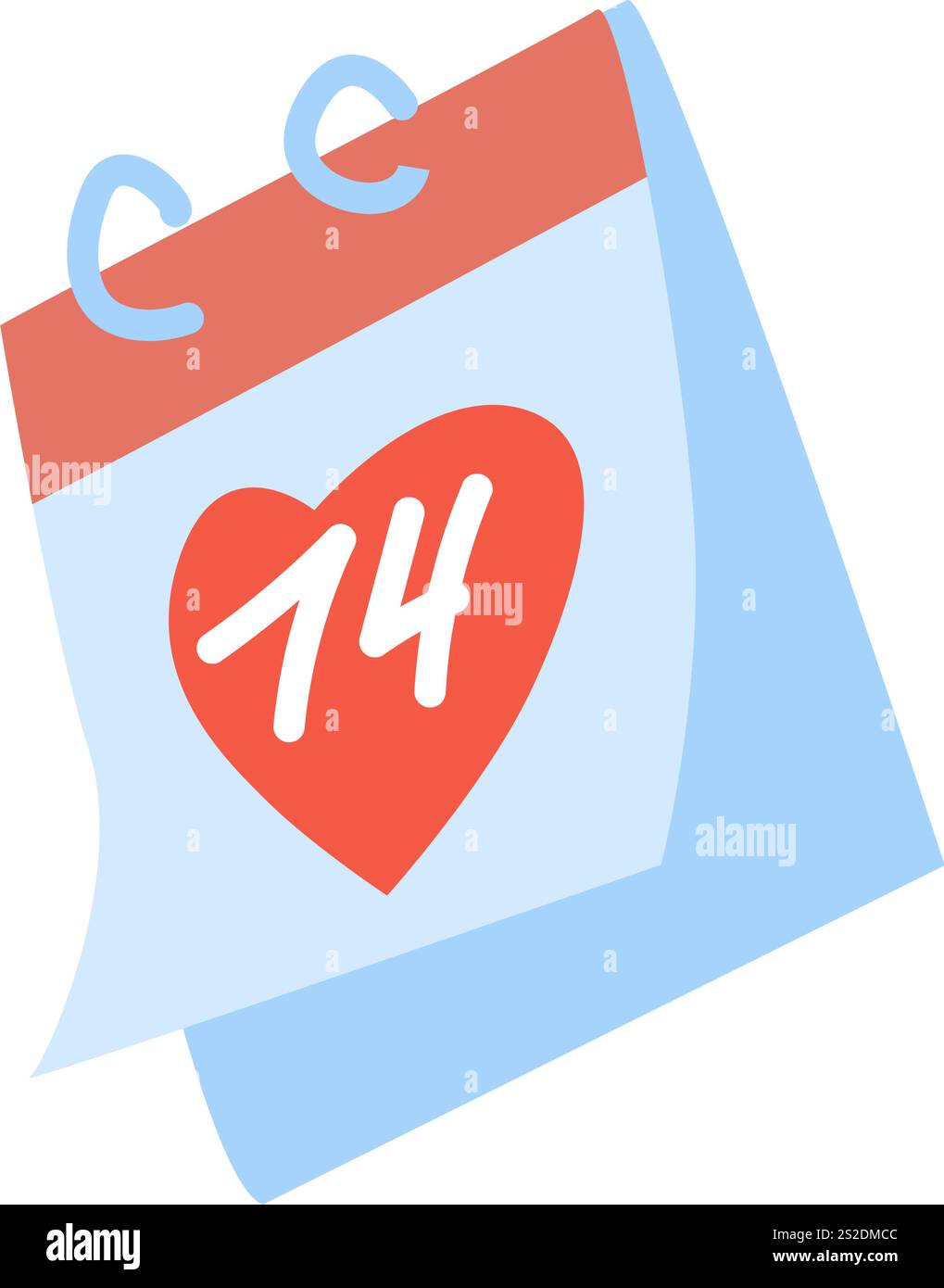 Minimalistisches Kalendersymbol vom 14. februar mit Herzdesign zum valentinstag. Stock Vektor