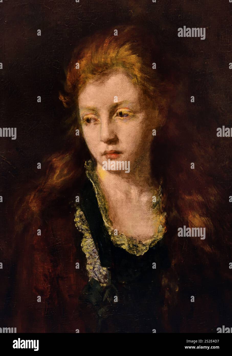 Rothaariges Mädchen 1875 von Bertalan Székely 1835-1910 Fine Art Museum, Ungarisch, Ungarn, Stockfoto