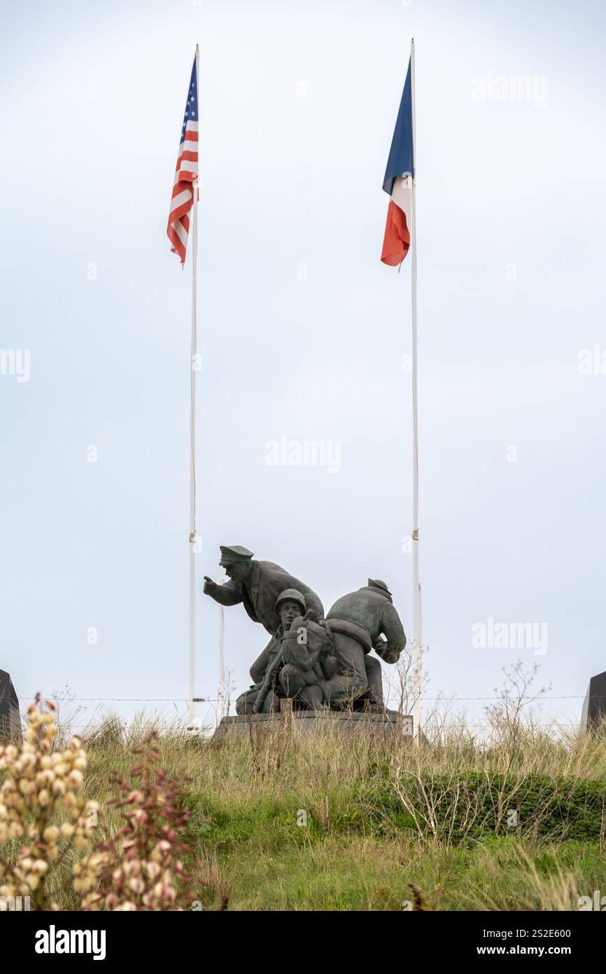 U.S. Navy Monument, Utah Beach, Normandie, Frankreich Stockfoto