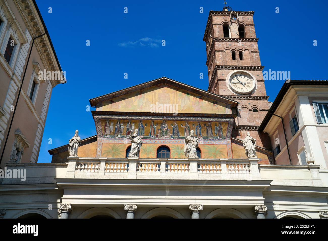 Die älteste Marienkirche in Rom, Santa Maria in Trastevere, Trastevere Viertel, Rom, Latium, Italien Stockfoto