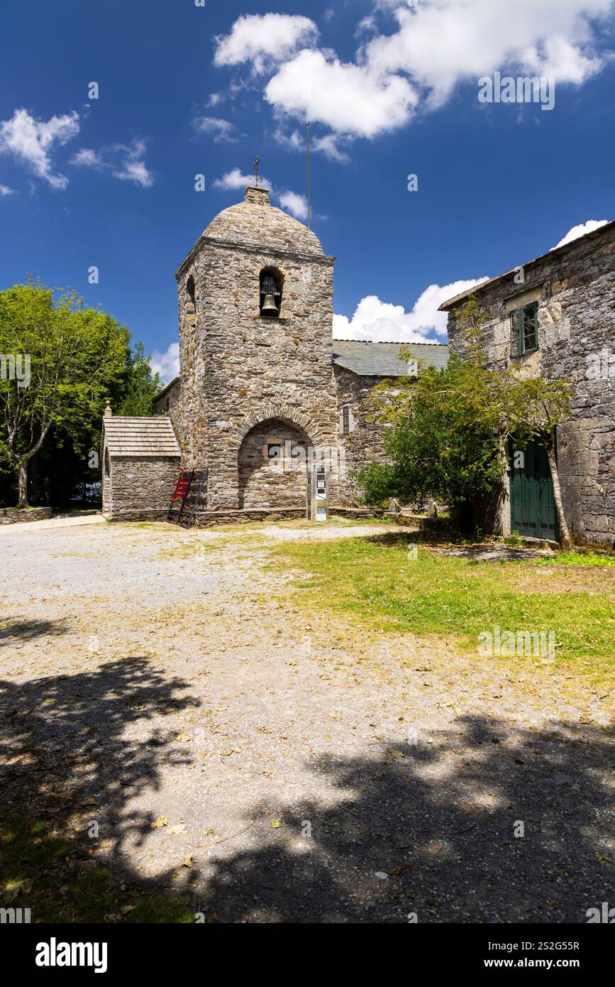 Kirche Santa Maria de Cebreiro, Pedrafita do Cebreiro, Provinz Lugo, Galicien, Spanien Stockfoto