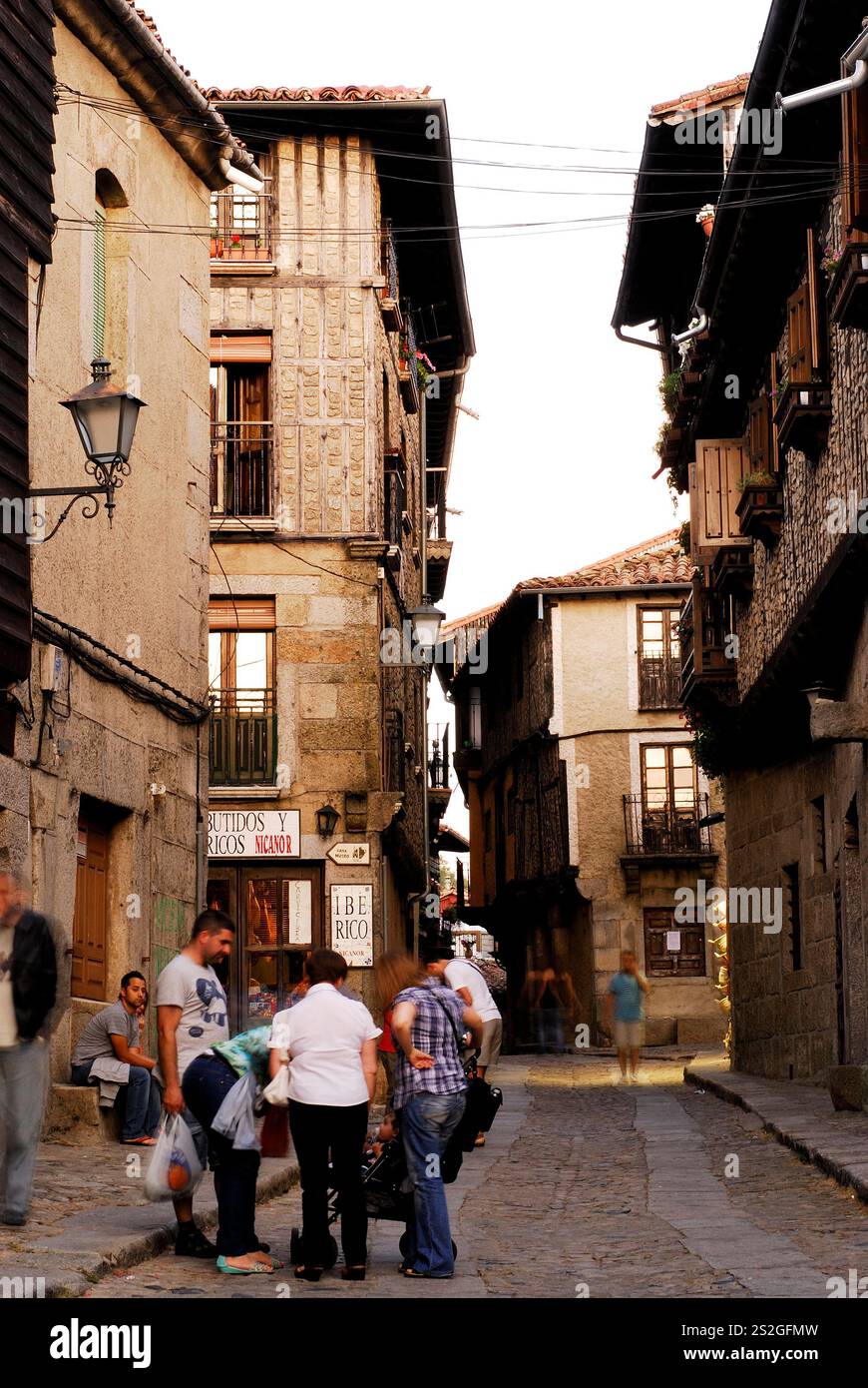 Zentrum von La Alberca, Salamanca, Spanien Stockfoto