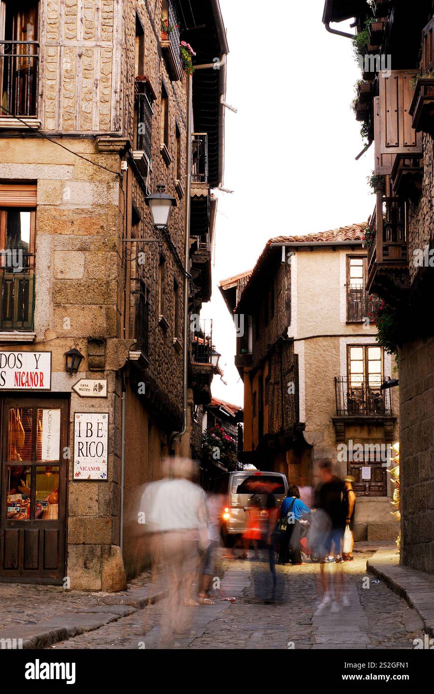 Zentrum von La Alberca, Salamanca, Spanien Stockfoto