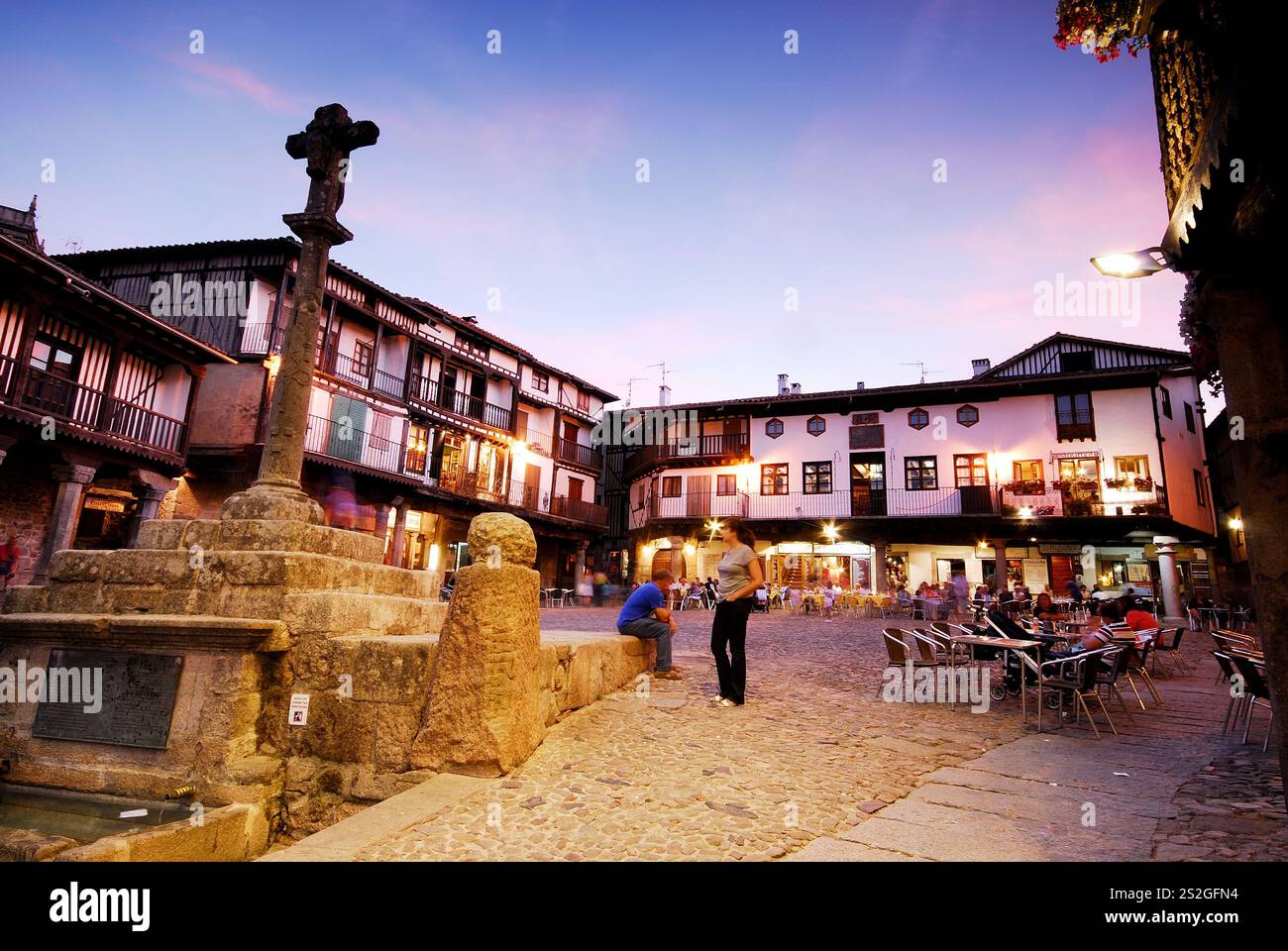 Zentrum von La Alberca, Salamanca, Spanien Stockfoto