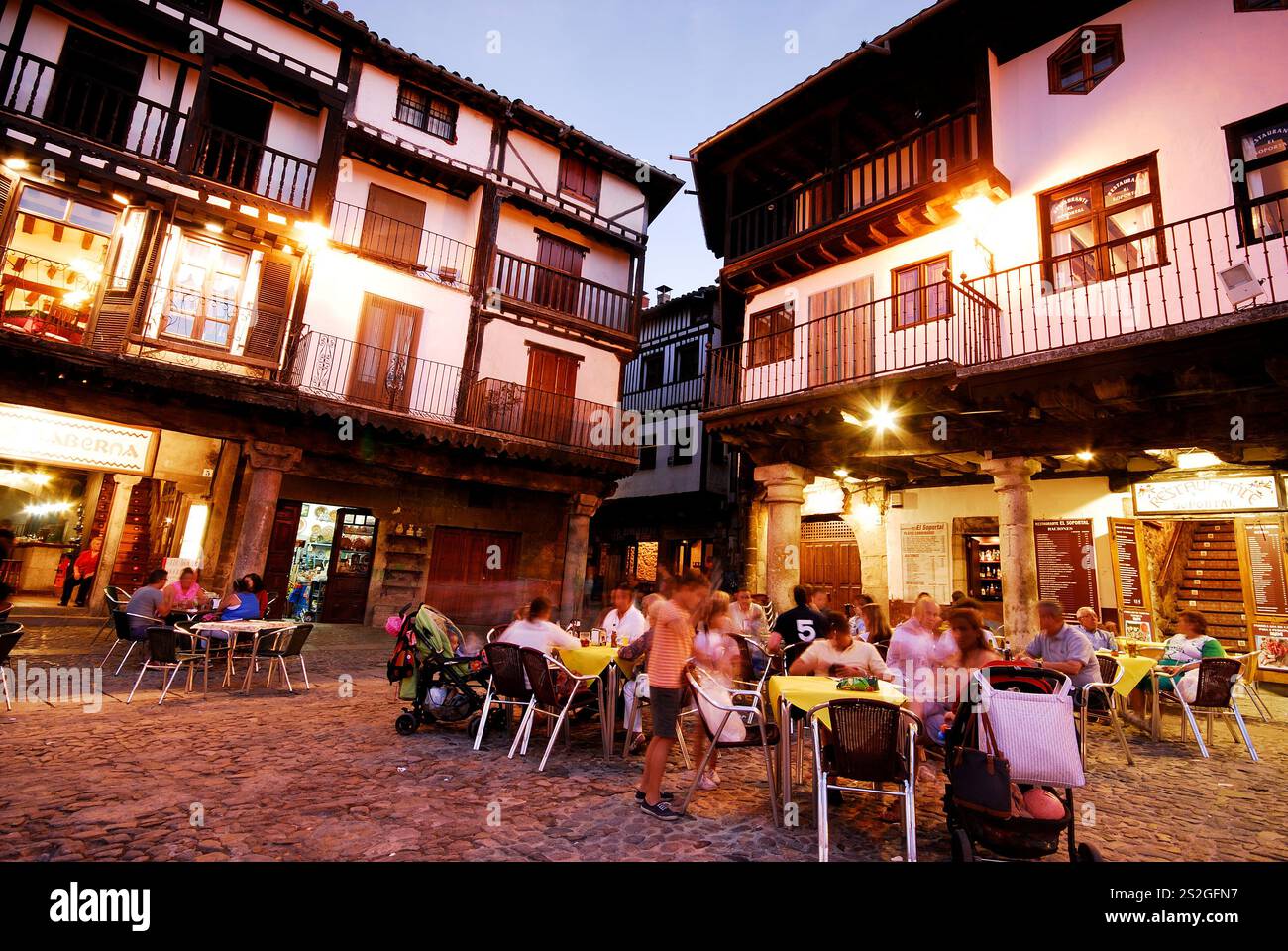 Zentrum von La Alberca, Salamanca, Spanien Stockfoto
