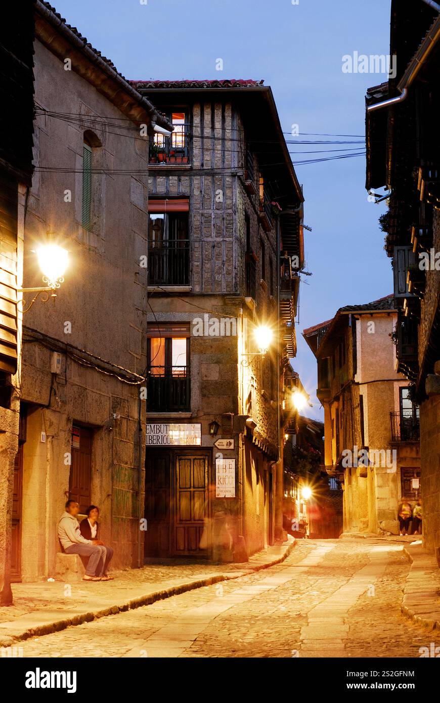 Zentrum von La Alberca, Salamanca, Spanien Stockfoto