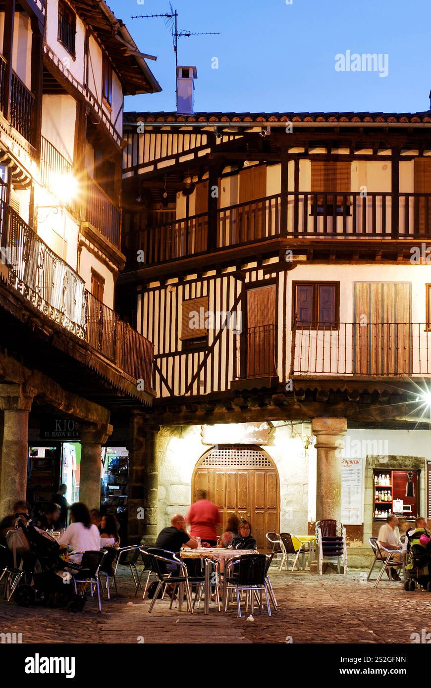Zentrum von La Alberca, Salamanca, Spanien Stockfoto