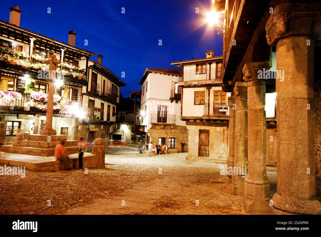 Zentrum von La Alberca, Salamanca, Spanien Stockfoto