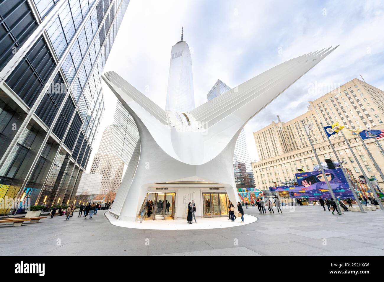 Oculus World Trade Center Station am 9/11 Ground Zero Memorial Manhattan, New York City, USA Stockfoto