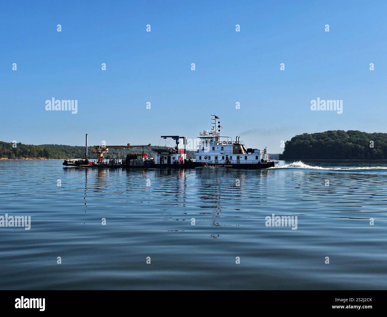 Küstenwache mit ATONs auf Kentucky Lake, Tennessee Stockfoto