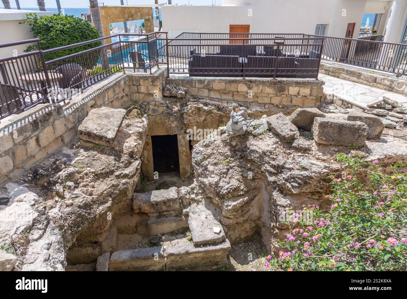 Gräber unter dem Alexander the Great Hotel, Kato Paphos, Zypern Stockfoto