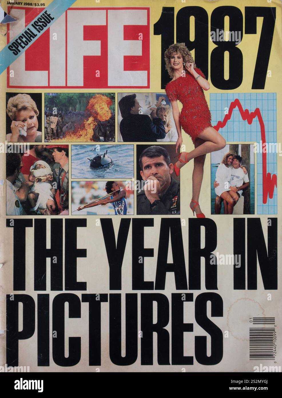 Vintage 'Life' 1987 The Year in Pictures, Special Issue Magazine Cover, USA Stockfoto