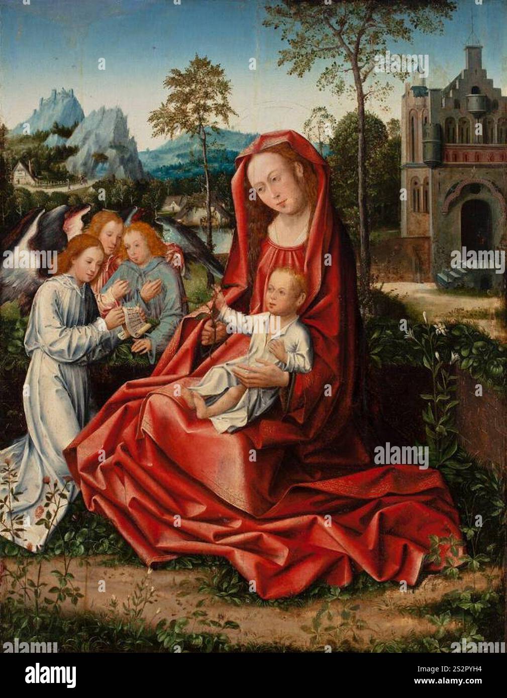 Nachfolger von Bernaert van Orley – Jungfrau und Kind mit Engeln, ca. 1530–1550, 1918.185. Stockfoto