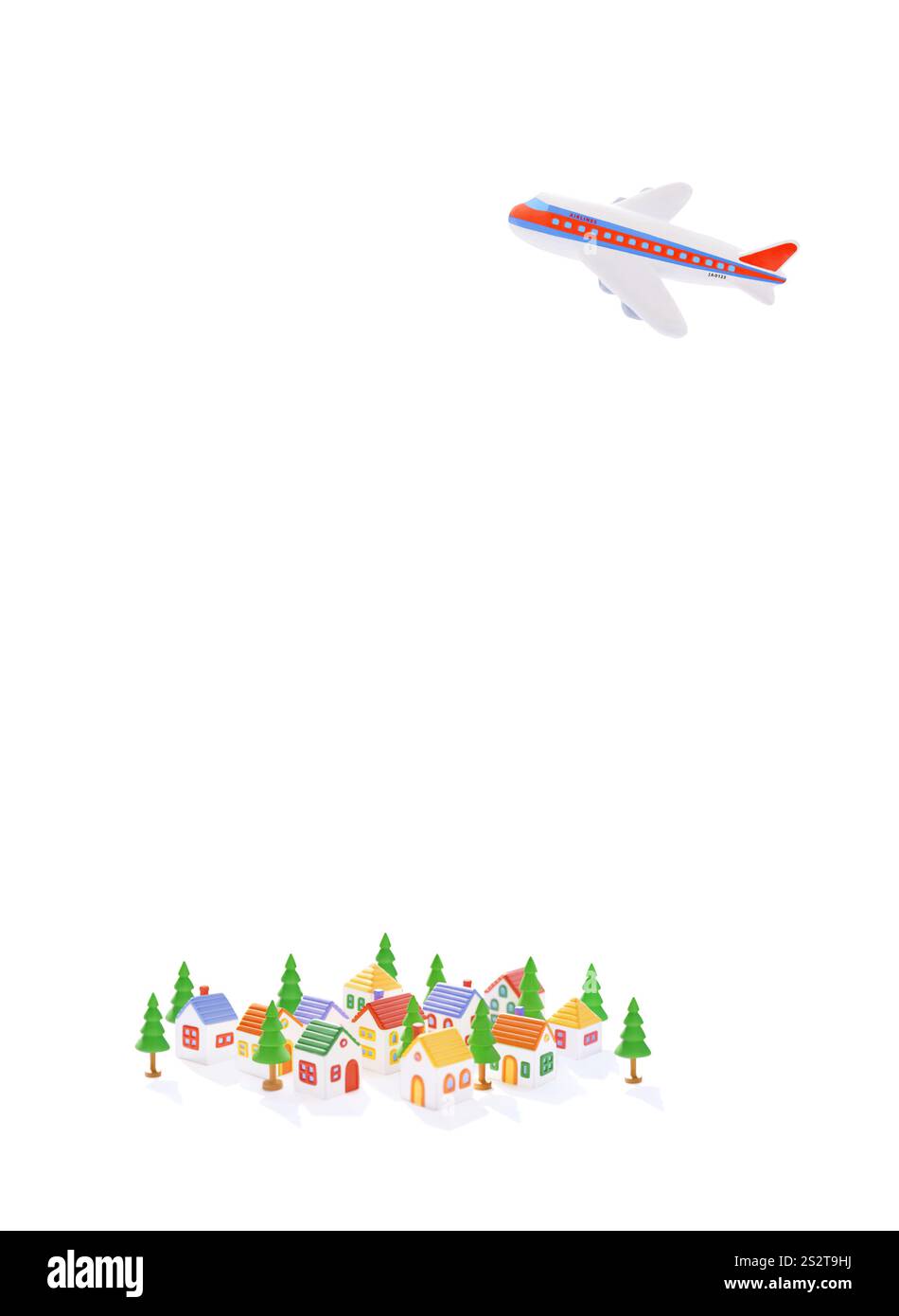 Tonflugzeug und Stadtbild Stockfoto