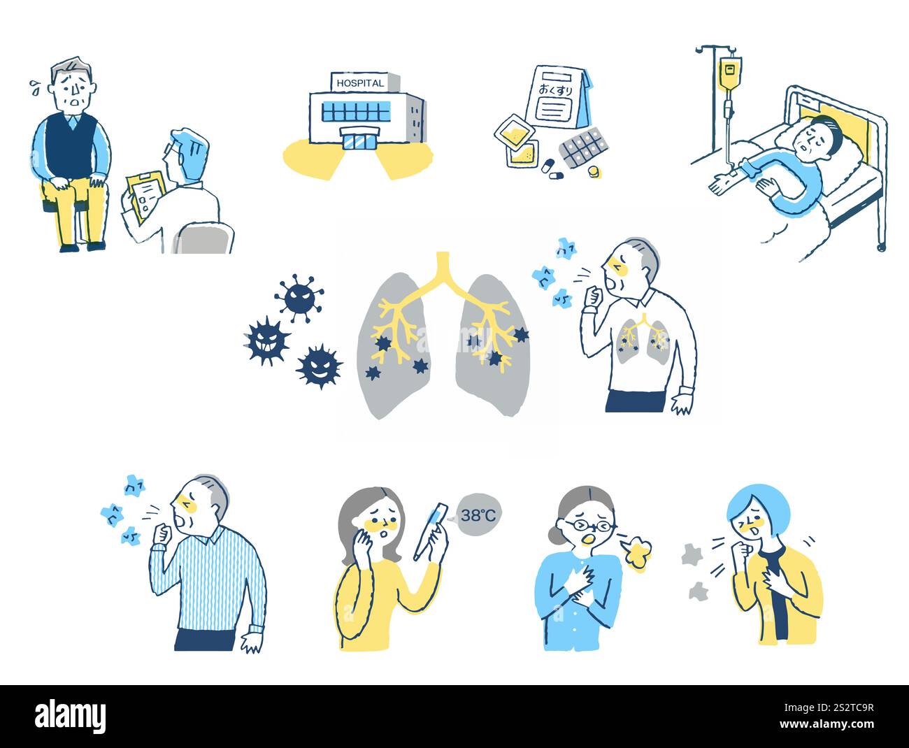 Pneumonie Bildsatz Stockfoto