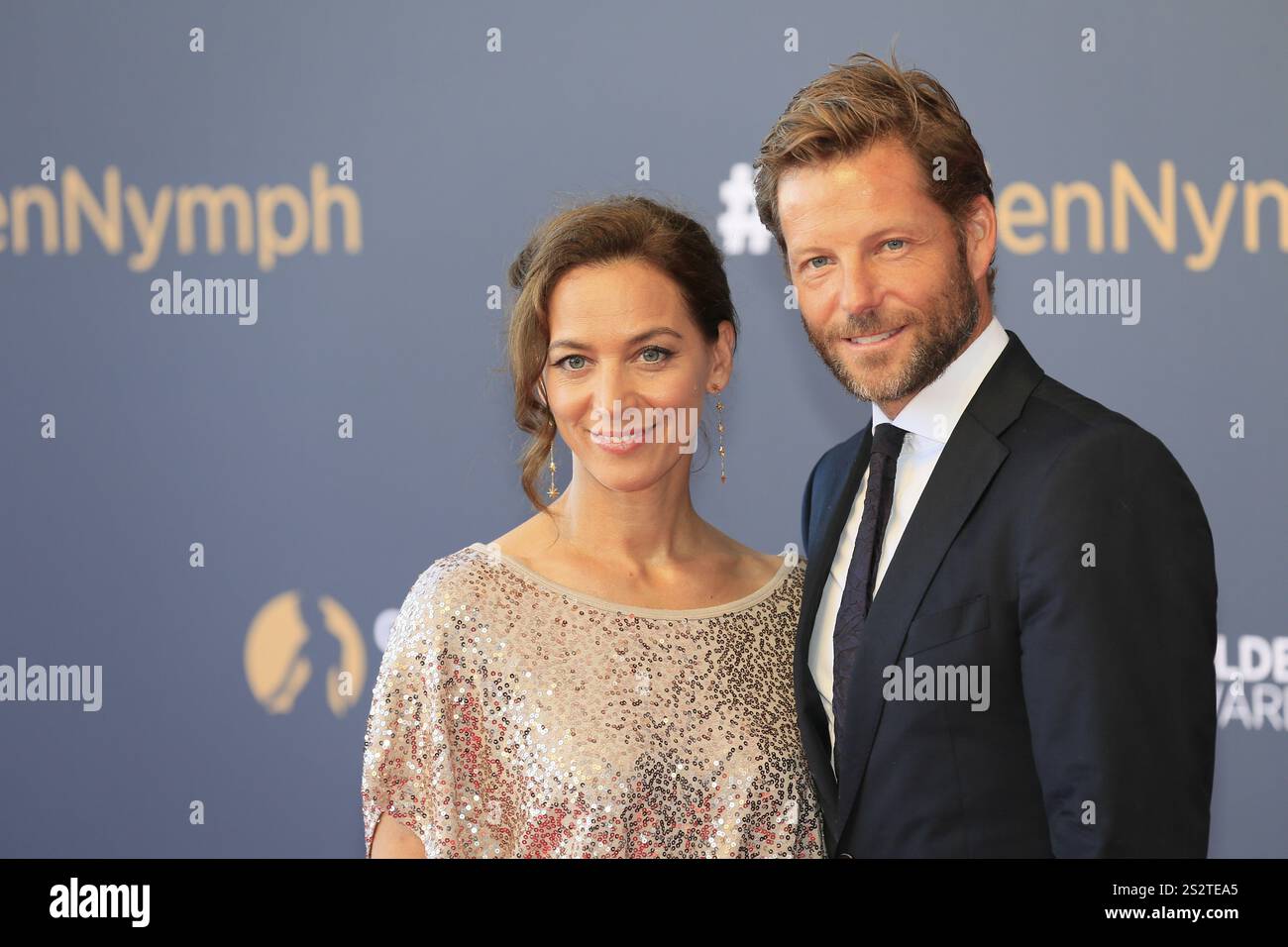 Kerry Norton und Jamie Bamber, Red Carpet Award Ceremony Nymphes d'Or, 57. Festival de Television de Monte-Carlo, TV Festival Monte-Carlo, Principali Stockfoto