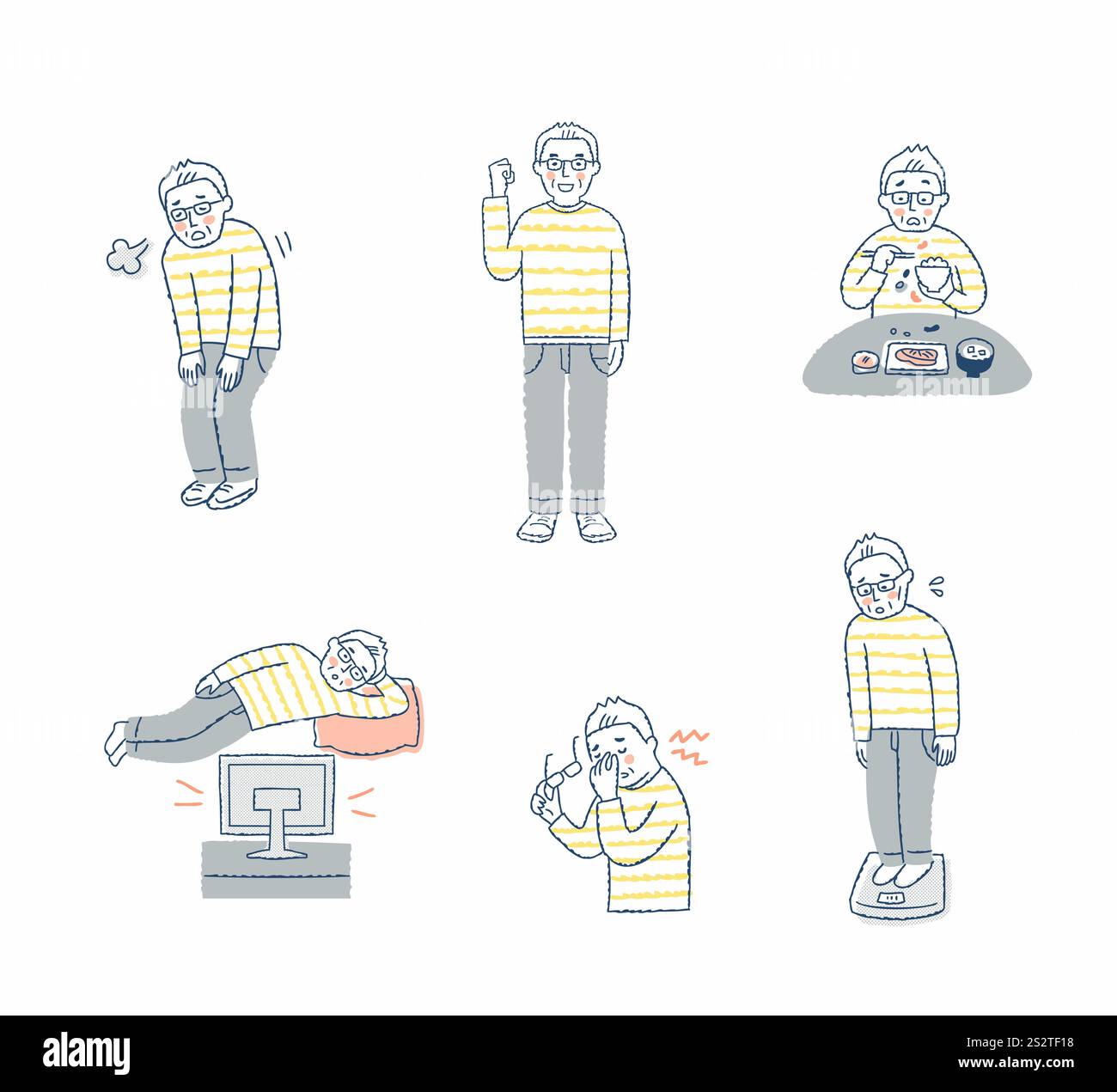 Flair verschiedene Symptome gesetzt Stockfoto