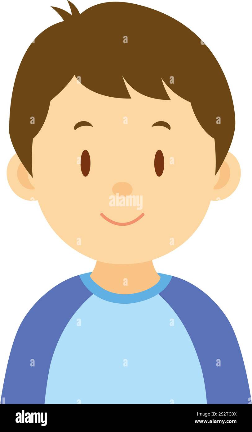 Der Brustschuss eines männlichen Kindergartenstudenten Stockfoto