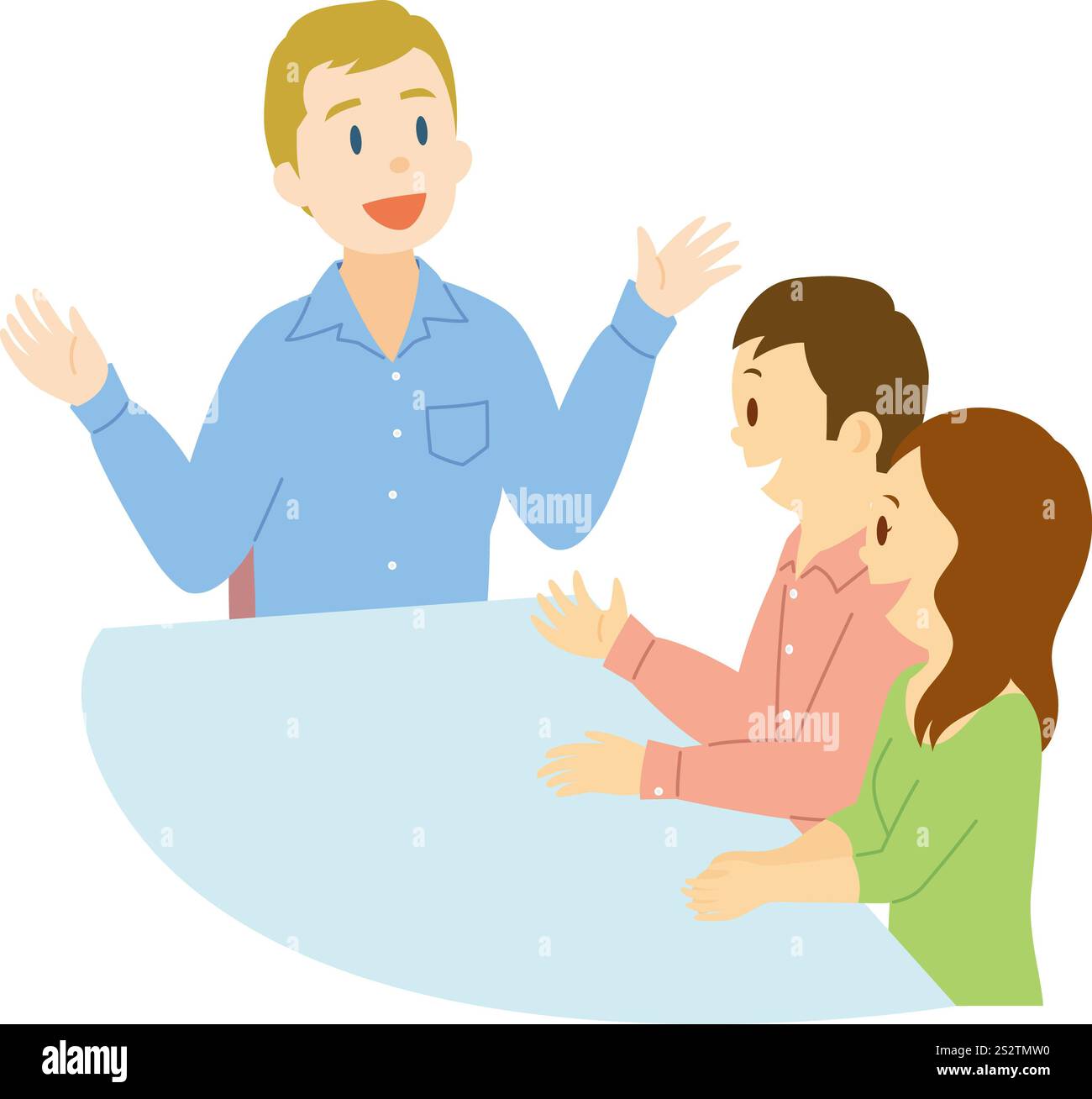 Japaner lernen eine Fremdsprache von einem europäisch-amerikanischen Mann Stockfoto