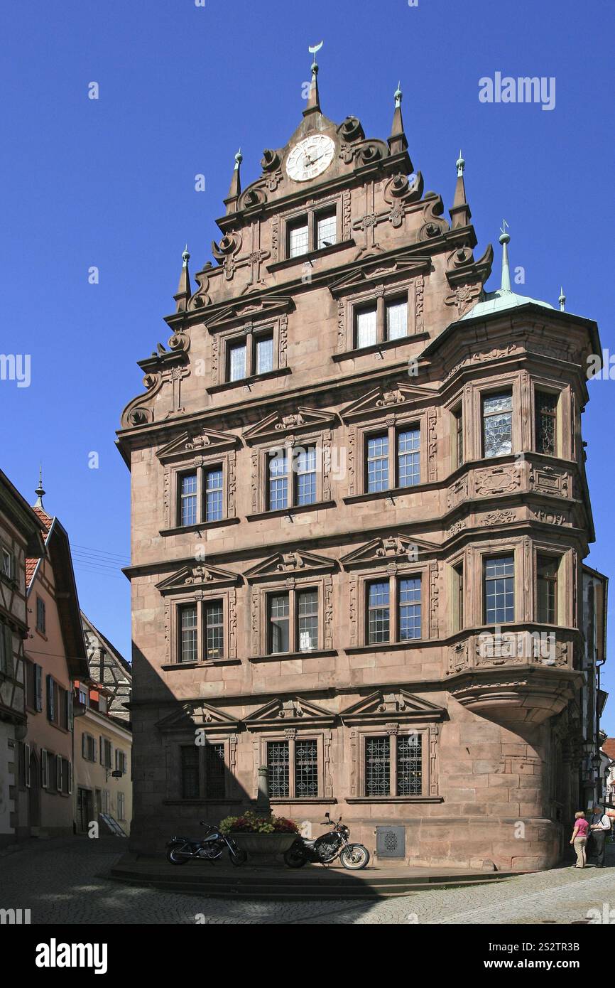 Altes Rathaus im manieristischen Stil, Gernsbach, Bezirk Rastatt, Regierungsbezirk Karlsruhe, Schwarzwald, Baden-Württemberg, Deutschland, Europa Stockfoto