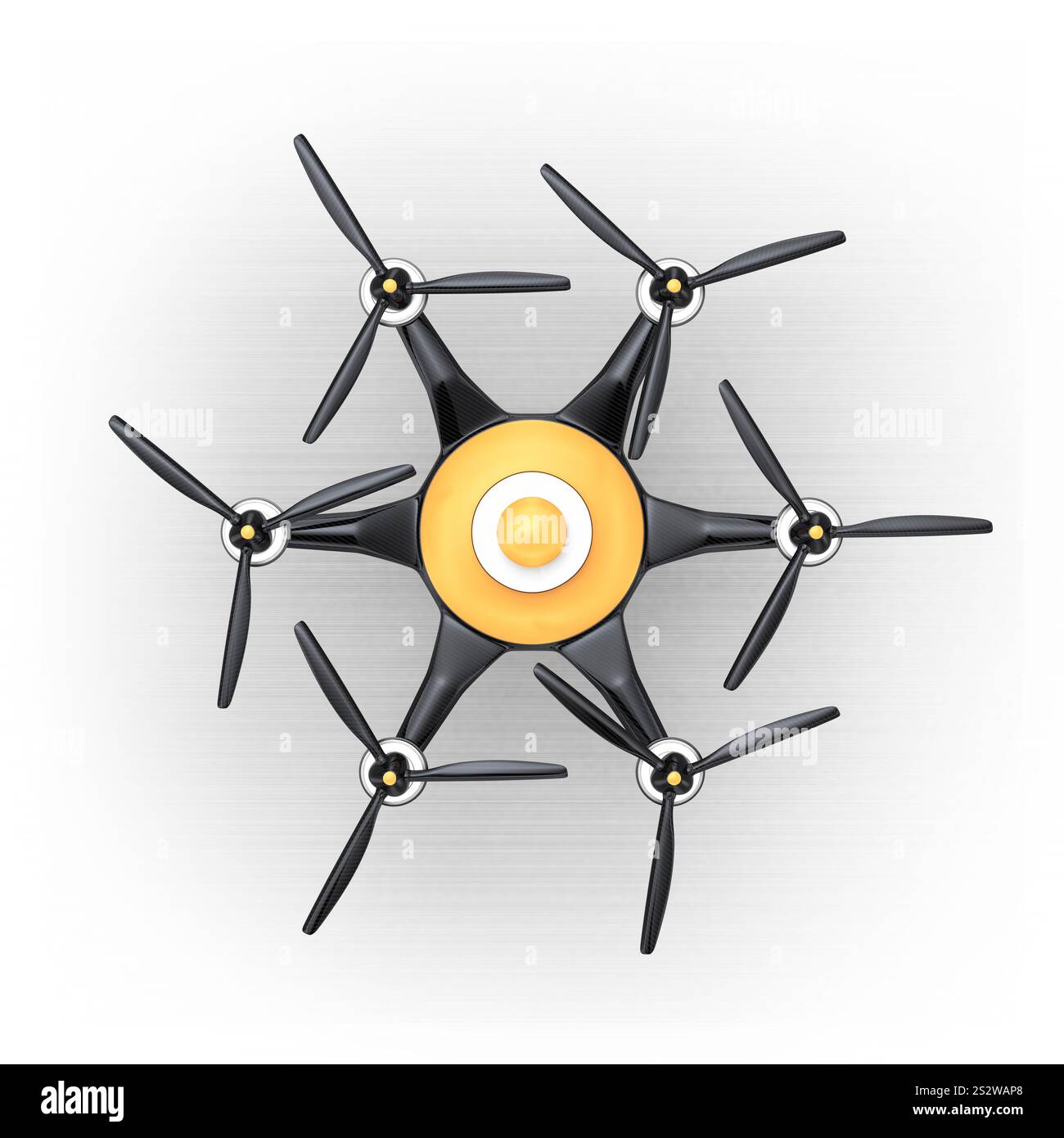 Hexacopter von oben gesehen Stockfoto