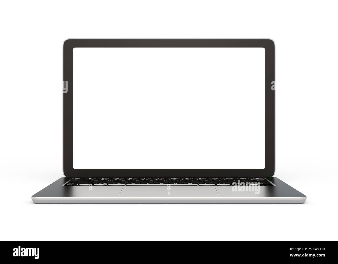 Separater 2-in-1-PC im kombinierten Zustand, mit leerem LCD-Monitor für gerahmtes Compositing Stockfoto