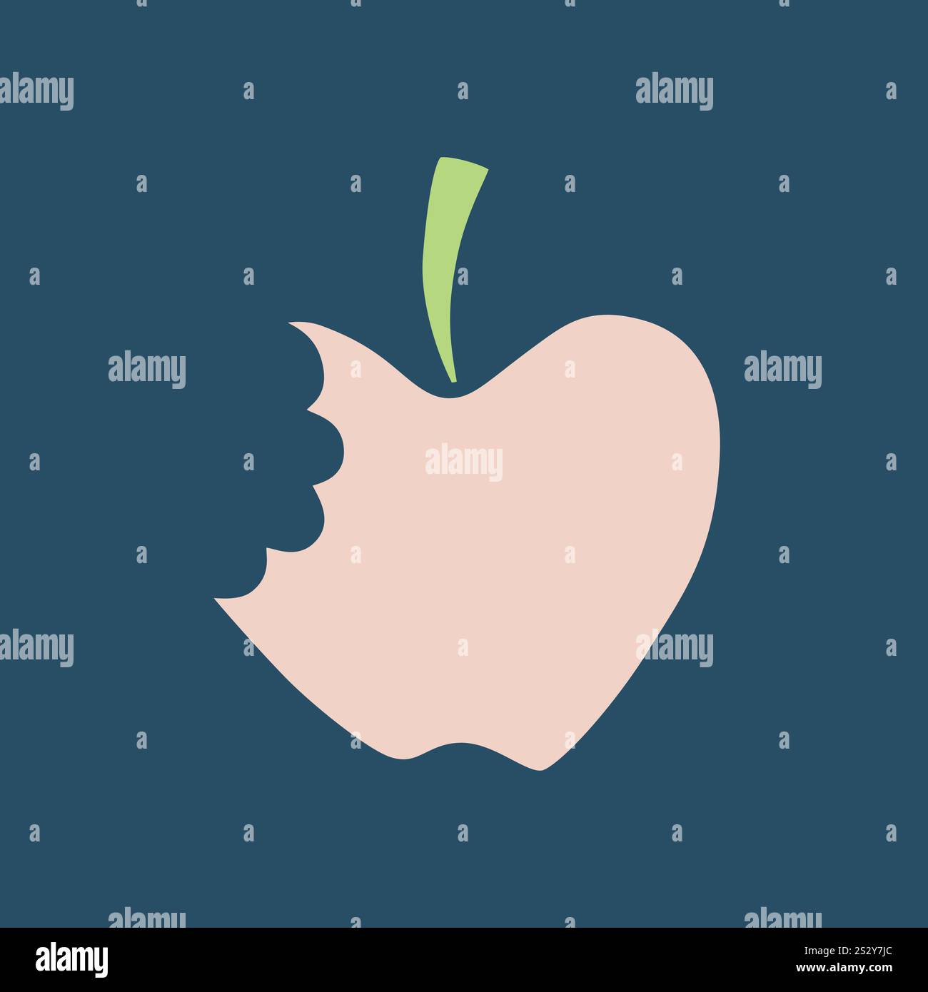 Gebissene Apple-Doodle-Ikone, handgezeichnet mit schwarzer Linie im Freihandstil Stock Vektor