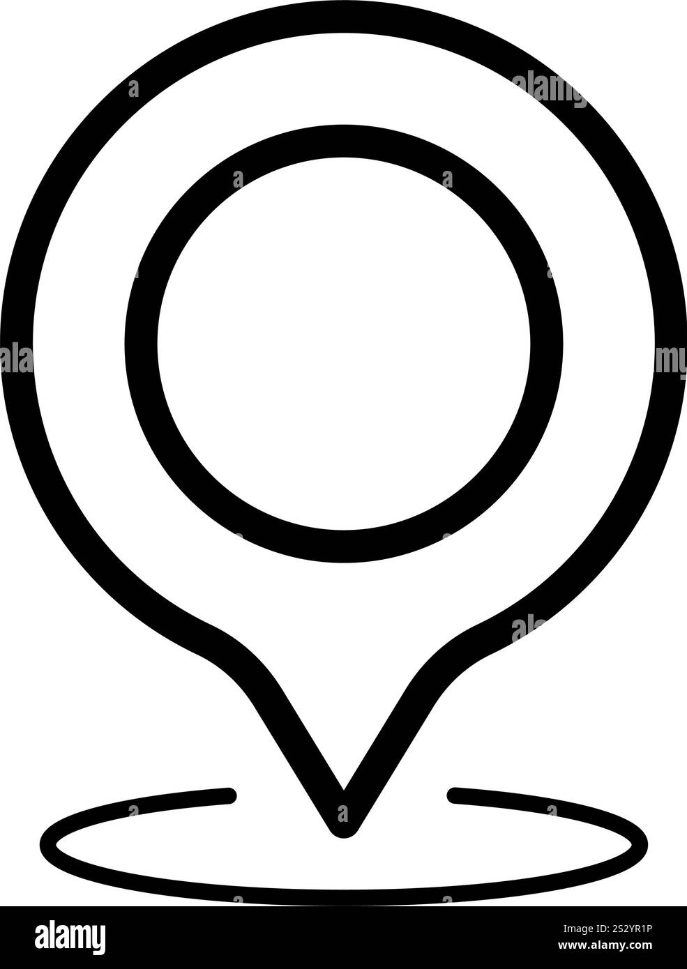 Kreis Position Karte Pin Symbol Kontur Vektor Illustration Stock Vektor