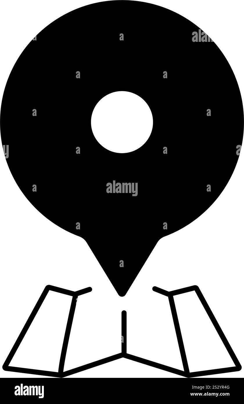 Kreis Position Pin auf Karte Symbol Vektorillustration Stock Vektor