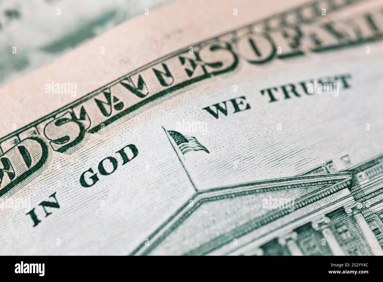 US-Dollar in Gott, dem wir vertrauen Stockfoto
