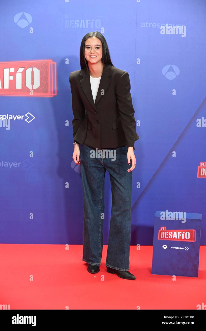 Victoria Federica poses during the presentation of the new edition of 'El Desafío', on January 08, 2025, in Madrid (Spain). THE CHALLENGE José Oliva / Europa Press 01/08/2025 (Europa Press via AP) Stockfoto