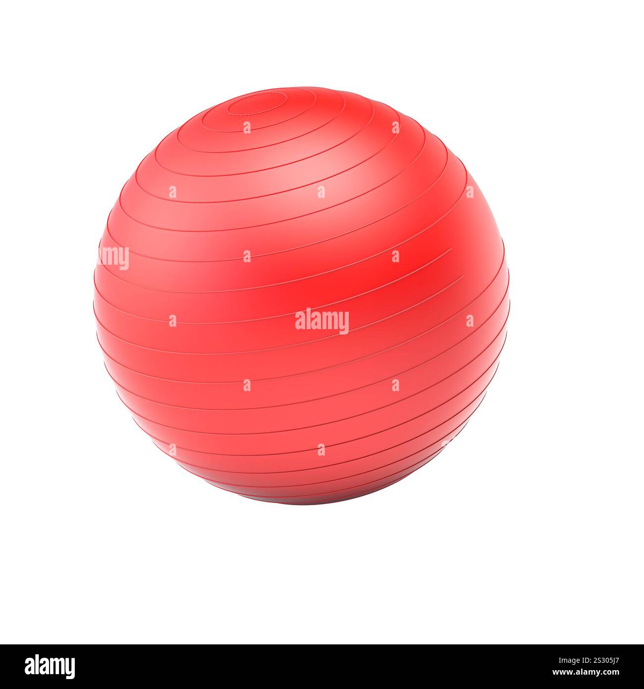 Roter Fitnessball isoliert auf transparentem Hintergrund 3D Stockfoto
