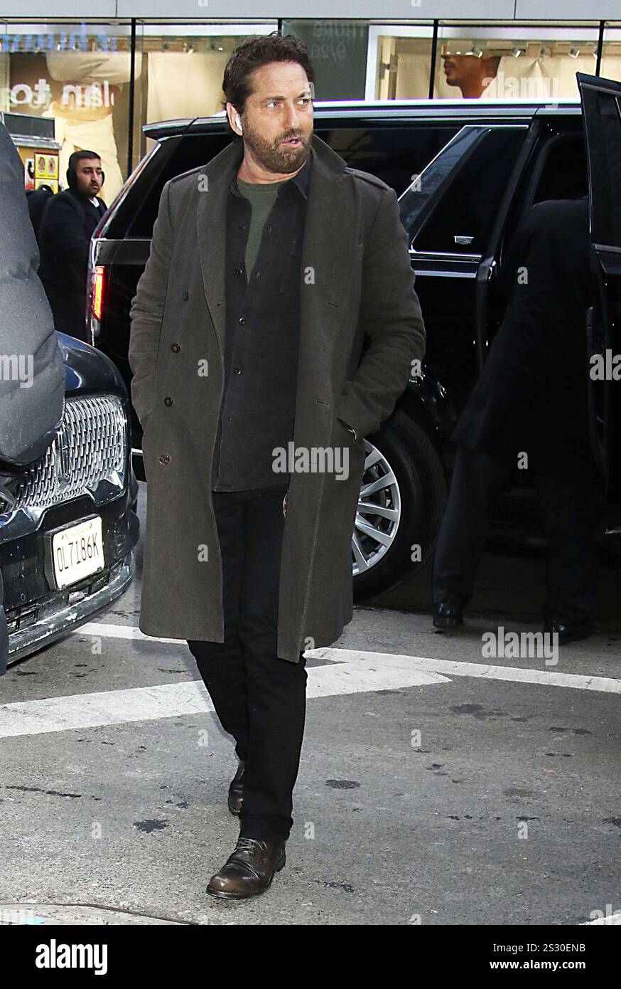 New York, NY, USA. Januar 2025. Gerard Butler wurde am 7. Januar 2025 bei Good Morning America in New York City gesehen. Quelle: Rw/Media Punch/Alamy Live News Stockfoto