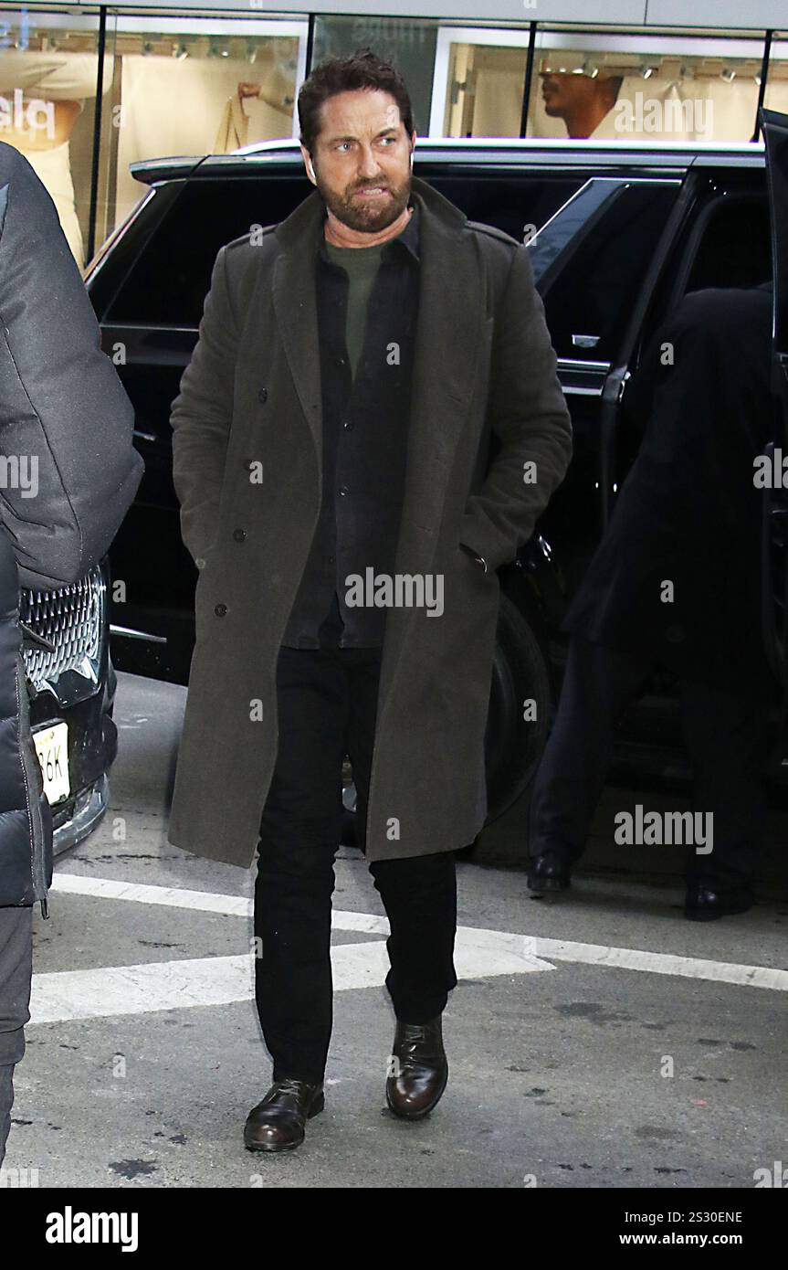 New York, NY, USA. Januar 2025. Gerard Butler wurde am 7. Januar 2025 bei Good Morning America in New York City gesehen. Quelle: Rw/Media Punch/Alamy Live News Stockfoto