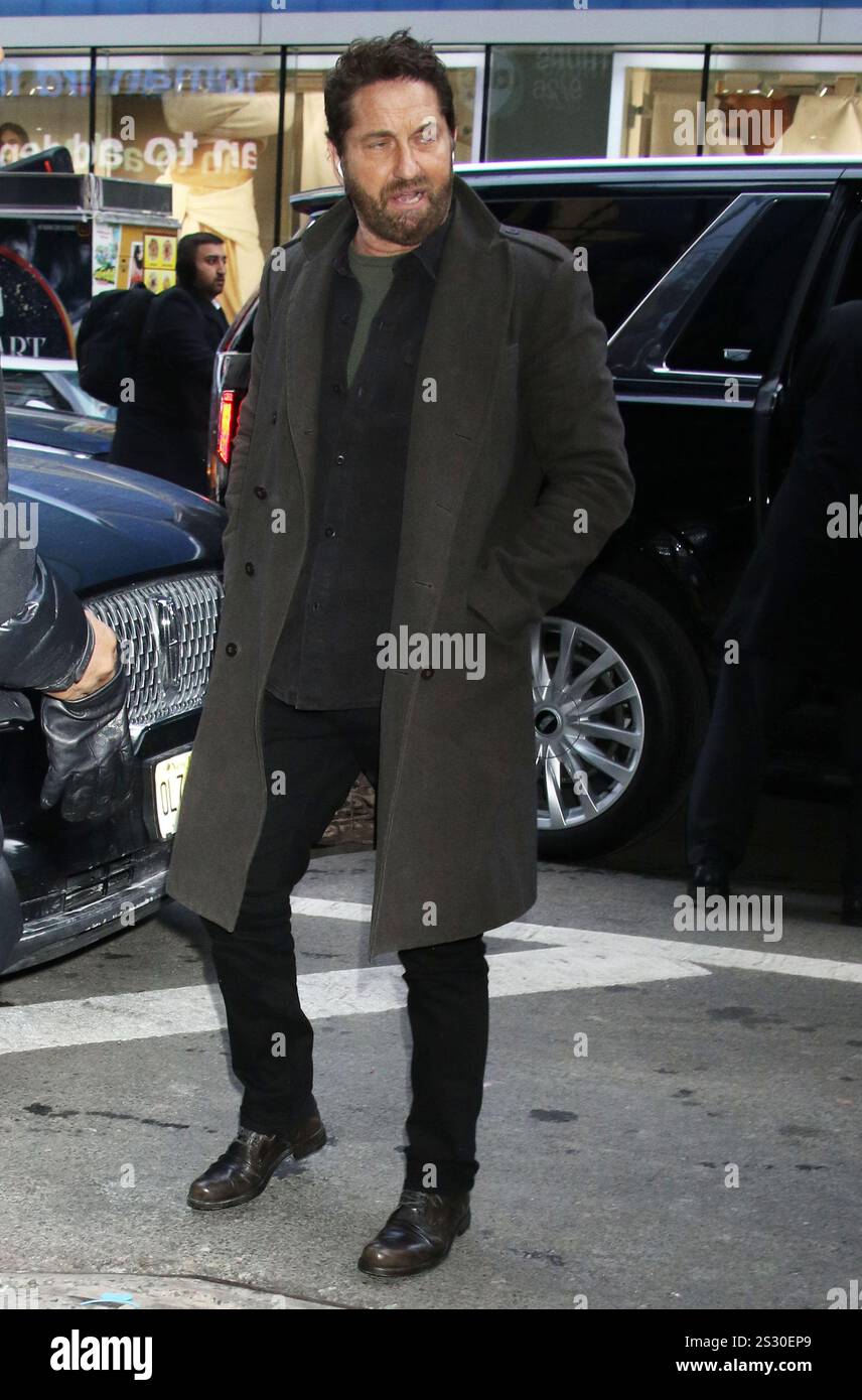 New York, NY, USA. Januar 2025. Gerard Butler wurde am 7. Januar 2025 bei Good Morning America in New York City gesehen. Quelle: Rw/Media Punch/Alamy Live News Stockfoto