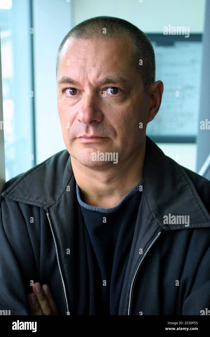 Der französische Regisseur Jean-Pierre Jeunet im UGC-Kino in Edinburgh, wo er mit einem Publikum über seinen neuesten Film Amelie sprach, der am Vorabend das Edinburgh International Film Festival eröffnete. Stockfoto