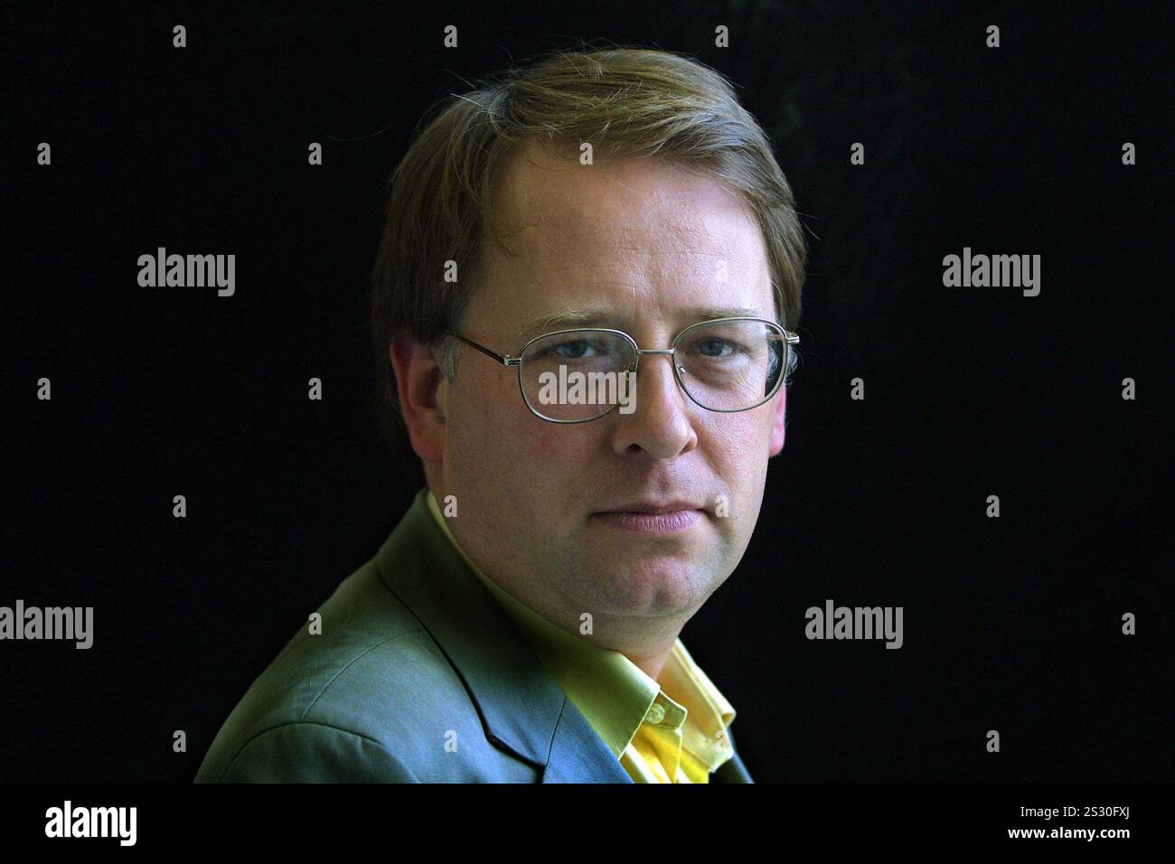 Der Autor Michael Crick, der Biograph des Managers von Manchester United Sir Alex Ferguson, wurde auf dem Edinburgh International Book Festival vorgestellt, wo er über seine Arbeit sprach. Stockfoto