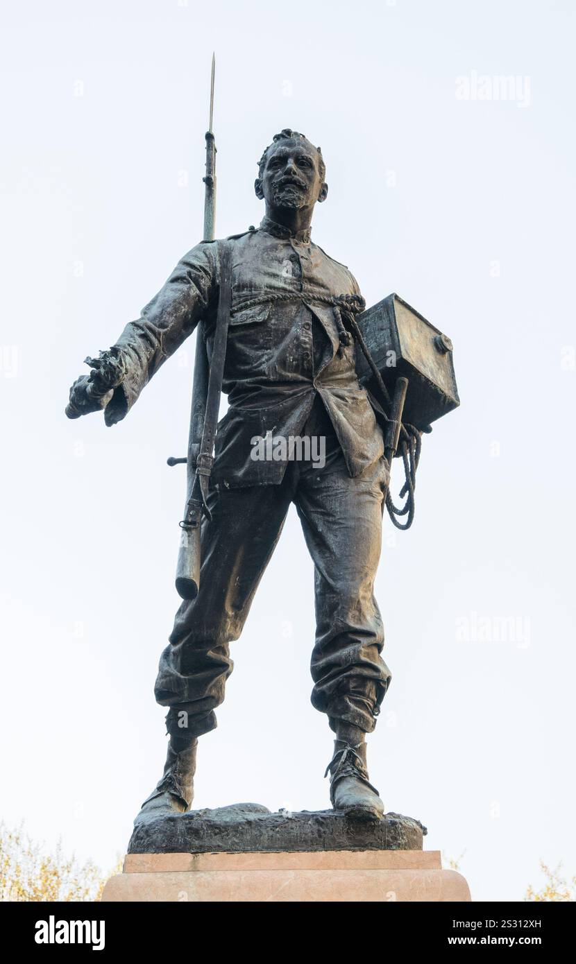 Madrid, Spanien. Plaza de Cascorro; Staue of Eloy Gonzalo - 'Held von Cascorro' - spanischer Soldat im kubanischen Unabhängigkeitskrieg Stockfoto