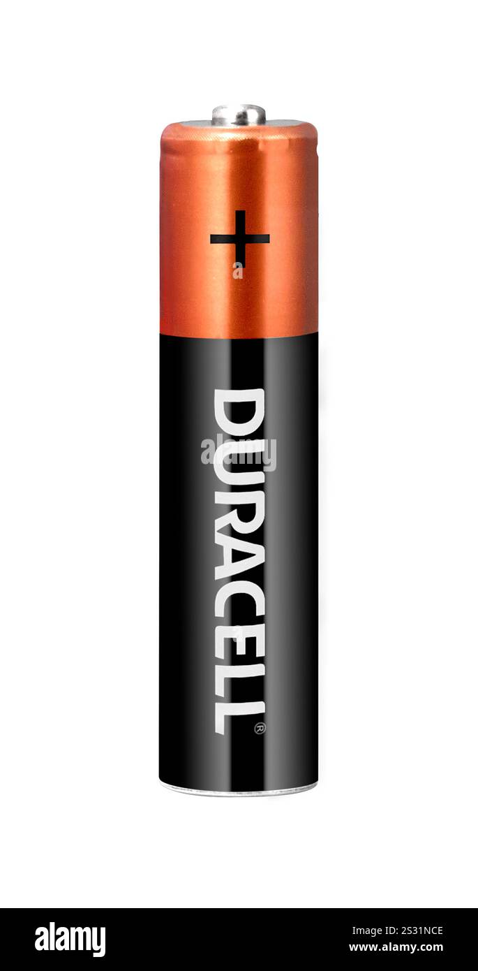 Duracell AAA-Batterie Stockfoto