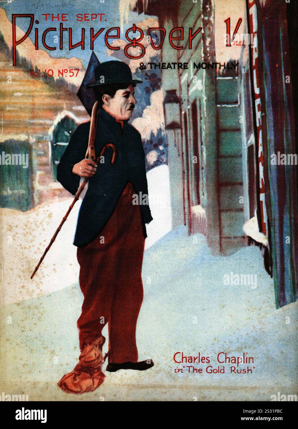DAS GOLD-RUSH-COVER DES PHOTOPLAY MAGAZINS, DAS DEN FILM AUS DEM RONALD GRANT-ARCHIV ANWIRBT Datum: 1925 Stockfoto